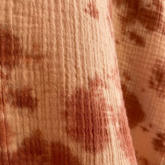 Womens Pure Jill Rust Peach Tie Dye Waffle Cotton Oversize Boho Top Size Small T - Picture 12 of 15